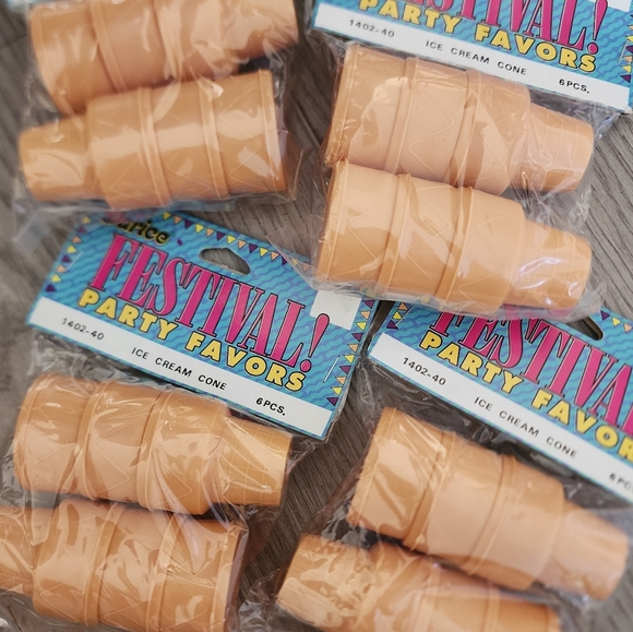 5x Party Favors Ice Cream Cone Set - Tan - Picture 4 of 5